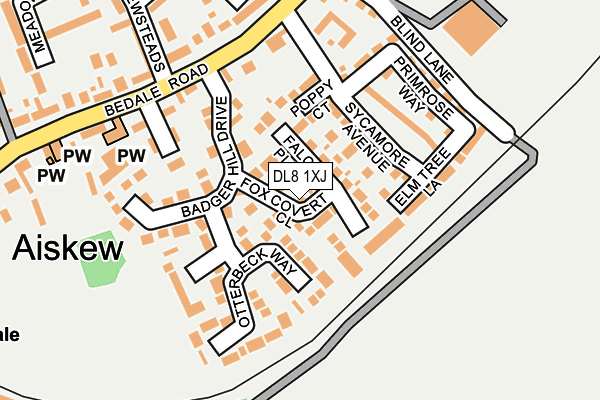 DL8 1XJ map - OS OpenMap – Local (Ordnance Survey) DL8 1XJ map - OS OpenMap – Local (Ordnance Survey)