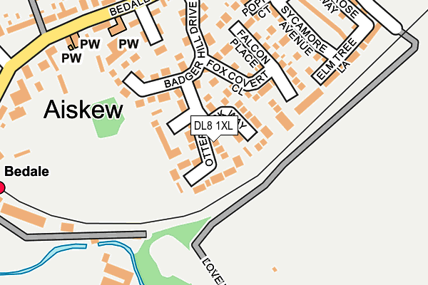 DL8 1XL map - OS OpenMap – Local (Ordnance Survey)