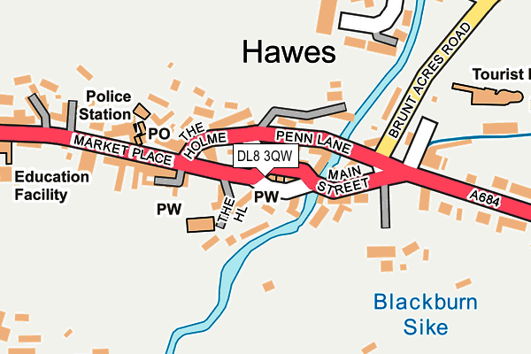 DL8 3QW map - OS OpenMap – Local (Ordnance Survey) DL8 3QW map - OS OpenMap – Local (Ordnance Survey)