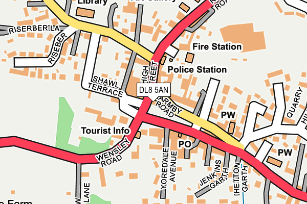 DL8 5AN map - OS OpenMap – Local (Ordnance Survey) DL8 5AN map - OS OpenMap – Local (Ordnance Survey)