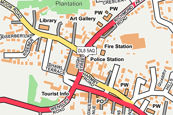 DL8 5AQ map - OS OpenMap – Local (Ordnance Survey) DL8 5AQ map - OS OpenMap – Local (Ordnance Survey)