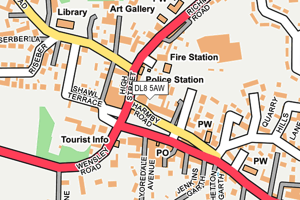 DL8 5AW map - OS OpenMap – Local (Ordnance Survey) DL8 5AW map - OS OpenMap – Local (Ordnance Survey)