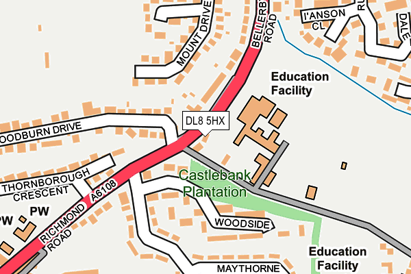 DL8 5HX map - OS OpenMap – Local (Ordnance Survey) DL8 5HX map - OS OpenMap – Local (Ordnance Survey)
