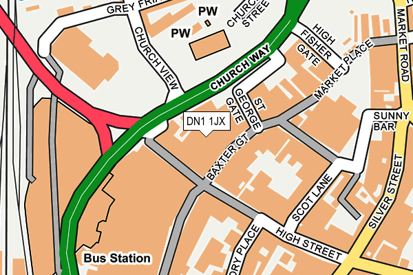 DN1 1JX map - OS OpenMap – Local (Ordnance Survey) DN1 1JX map - OS OpenMap – Local (Ordnance Survey)