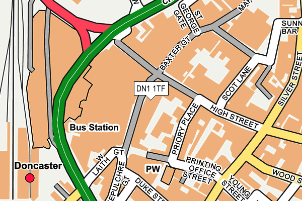 DN1 1TF map - OS OpenMap – Local (Ordnance Survey)