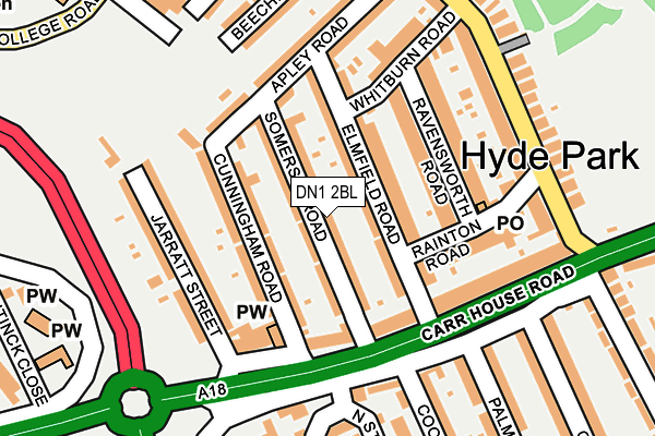 DN1 2BL map - OS OpenMap – Local (Ordnance Survey) DN1 2BL map - OS OpenMap – Local (Ordnance Survey)
