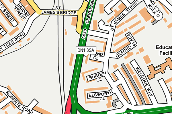 DN1 3SA map - OS OpenMap – Local (Ordnance Survey) DN1 3SA map - OS OpenMap – Local (Ordnance Survey)