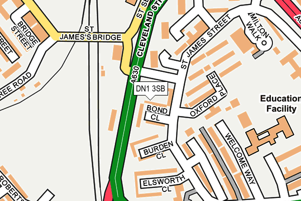 DN1 3SB map - OS OpenMap – Local (Ordnance Survey) DN1 3SB map - OS OpenMap – Local (Ordnance Survey)