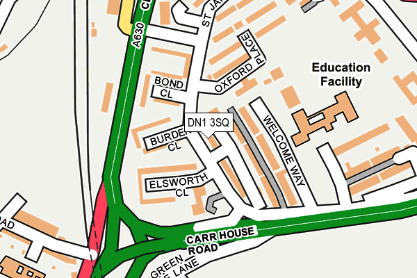 DN1 3SQ map - OS OpenMap – Local (Ordnance Survey) DN1 3SQ map - OS OpenMap – Local (Ordnance Survey)