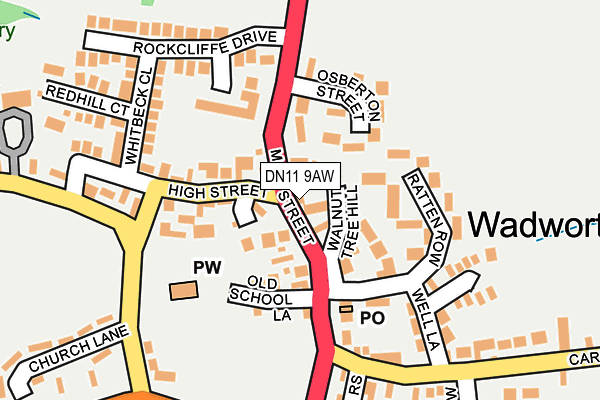 DN11 9AW map - OS OpenMap – Local (Ordnance Survey) DN11 9AW map - OS OpenMap – Local (Ordnance Survey)