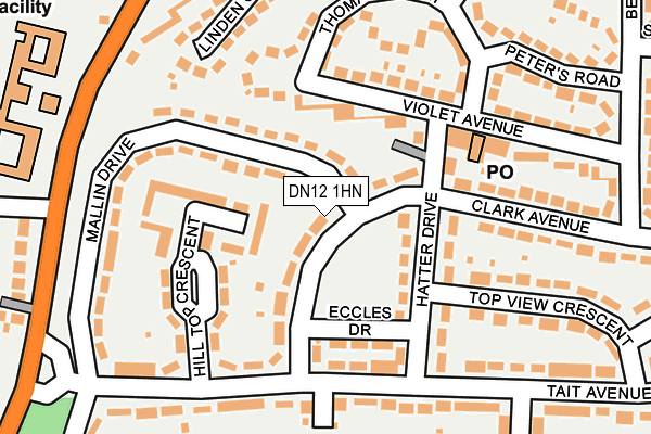 DN12 1HN map - OS OpenMap – Local (Ordnance Survey) DN12 1HN map - OS OpenMap – Local (Ordnance Survey)
