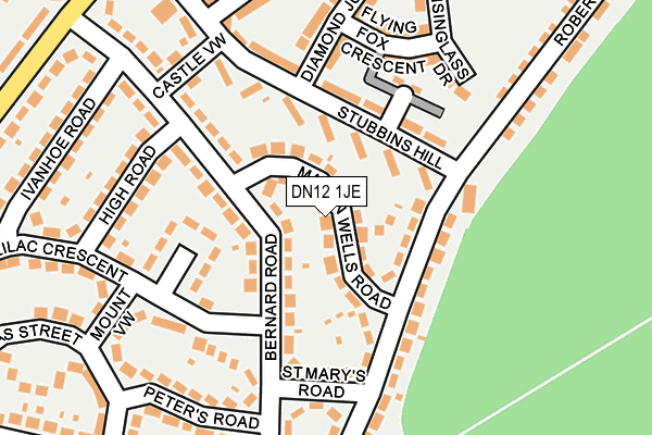DN12 1JE map - OS OpenMap – Local (Ordnance Survey)