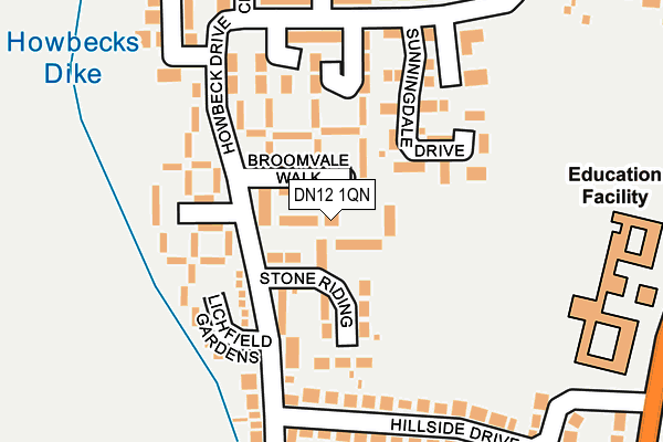 DN12 1QN map - OS OpenMap – Local (Ordnance Survey) DN12 1QN map - OS OpenMap – Local (Ordnance Survey)