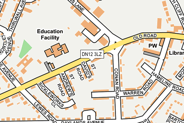 DN12 3LZ map - OS OpenMap – Local (Ordnance Survey) DN12 3LZ map - OS OpenMap – Local (Ordnance Survey)