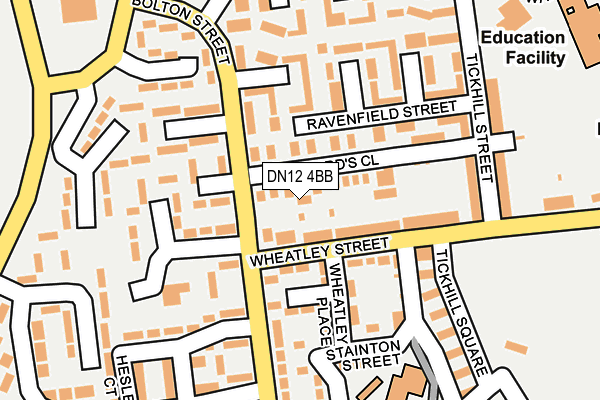 DN12 4BB map - OS OpenMap – Local (Ordnance Survey) DN12 4BB map - OS OpenMap – Local (Ordnance Survey)