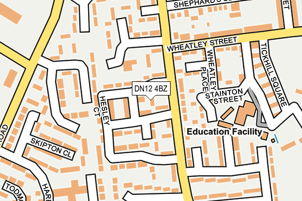 DN12 4BZ map - OS OpenMap – Local (Ordnance Survey) DN12 4BZ map - OS OpenMap – Local (Ordnance Survey)