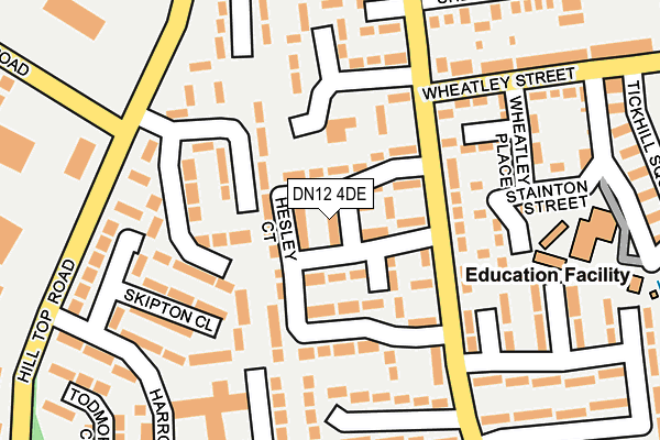 DN12 4DE map - OS OpenMap – Local (Ordnance Survey) DN12 4DE map - OS OpenMap – Local (Ordnance Survey)