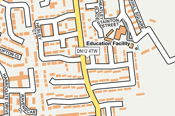 DN12 4TW map - OS OpenMap – Local (Ordnance Survey) DN12 4TW map - OS OpenMap – Local (Ordnance Survey)