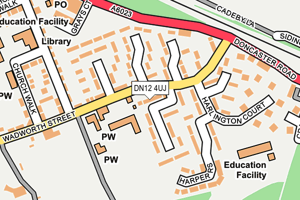 DN12 4UJ map - OS OpenMap – Local (Ordnance Survey)