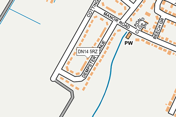 DN14 5RZ map - OS OpenMap – Local (Ordnance Survey) DN14 5RZ map - OS OpenMap – Local (Ordnance Survey)
