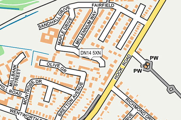 DN14 5XN map - OS OpenMap – Local (Ordnance Survey) DN14 5XN map - OS OpenMap – Local (Ordnance Survey)