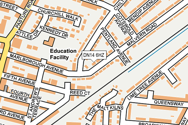 DN14 6HZ map - OS OpenMap – Local (Ordnance Survey)