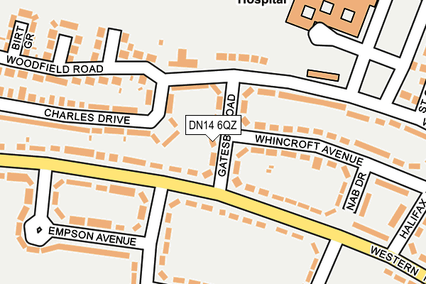 DN14 6QZ map - OS OpenMap – Local (Ordnance Survey)