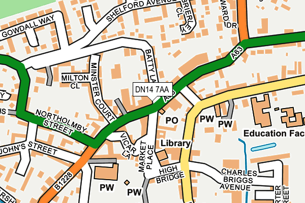 DN14 7AA map - OS OpenMap – Local (Ordnance Survey) DN14 7AA map - OS OpenMap – Local (Ordnance Survey)