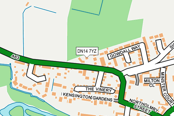 DN14 7YZ map - OS OpenMap – Local (Ordnance Survey) DN14 7YZ map - OS OpenMap – Local (Ordnance Survey)