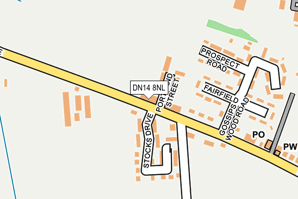 DN14 8NL map - OS OpenMap – Local (Ordnance Survey) DN14 8NL map - OS OpenMap – Local (Ordnance Survey)