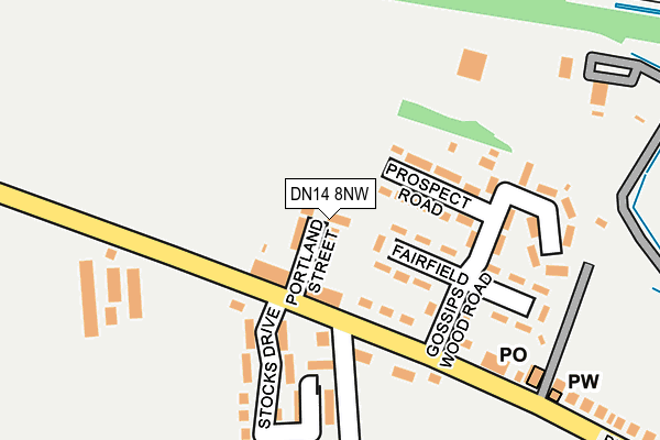 DN14 8NW map - OS OpenMap – Local (Ordnance Survey) DN14 8NW map - OS OpenMap – Local (Ordnance Survey)