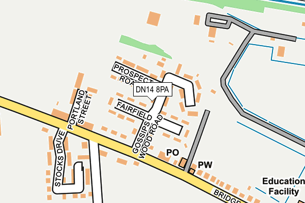 DN14 8PA map - OS OpenMap – Local (Ordnance Survey) DN14 8PA map - OS OpenMap – Local (Ordnance Survey)