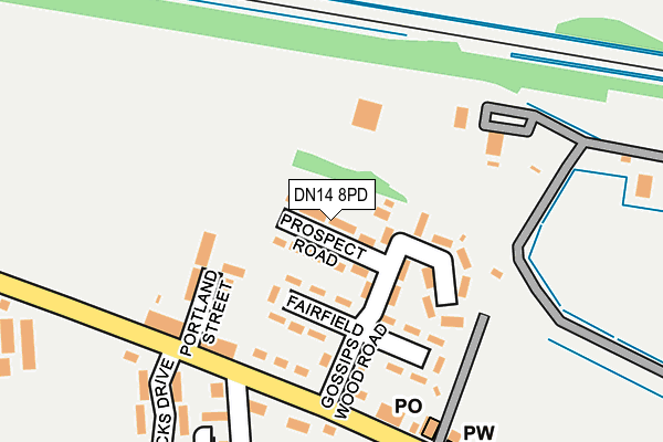 DN14 8PD map - OS OpenMap – Local (Ordnance Survey) DN14 8PD map - OS OpenMap – Local (Ordnance Survey)