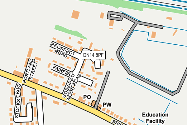 DN14 8PF map - OS OpenMap – Local (Ordnance Survey) DN14 8PF map - OS OpenMap – Local (Ordnance Survey)