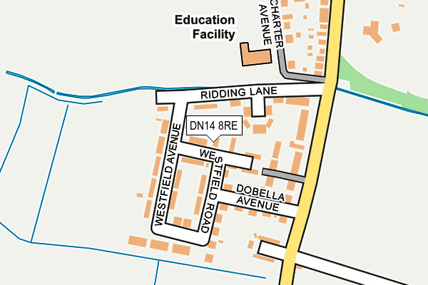 DN14 8RE map - OS OpenMap – Local (Ordnance Survey)