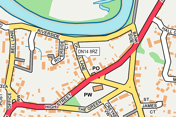 DN14 8RZ map - OS OpenMap – Local (Ordnance Survey) DN14 8RZ map - OS OpenMap – Local (Ordnance Survey)