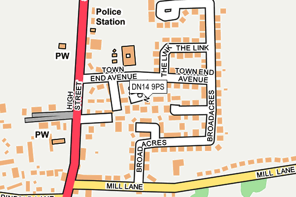 DN14 9PS map - OS OpenMap – Local (Ordnance Survey) DN14 9PS map - OS OpenMap – Local (Ordnance Survey)