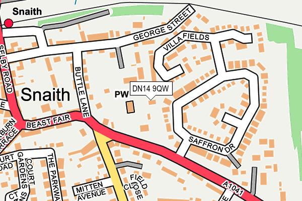 DN14 9QW map - OS OpenMap – Local (Ordnance Survey) DN14 9QW map - OS OpenMap – Local (Ordnance Survey)