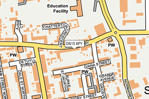 DN15 8PY map - OS OpenMap – Local (Ordnance Survey) DN15 8PY map - OS OpenMap – Local (Ordnance Survey)