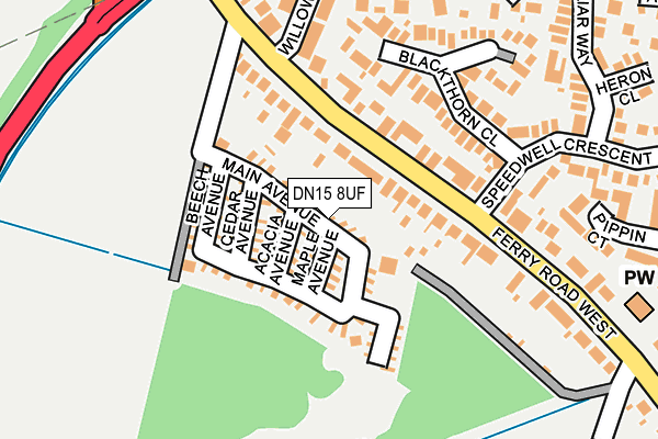 DN15 8UF map - OS OpenMap – Local (Ordnance Survey) DN15 8UF map - OS OpenMap – Local (Ordnance Survey)