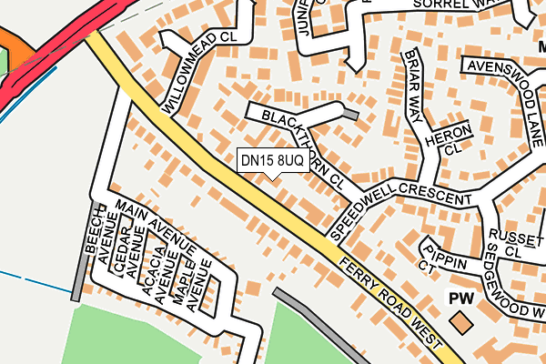 DN15 8UQ map - OS OpenMap – Local (Ordnance Survey) DN15 8UQ map - OS OpenMap – Local (Ordnance Survey)