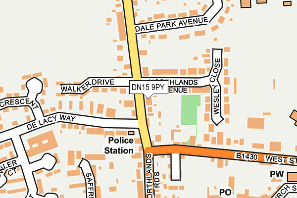 DN15 9PY map - OS OpenMap – Local (Ordnance Survey) DN15 9PY map - OS OpenMap – Local (Ordnance Survey)