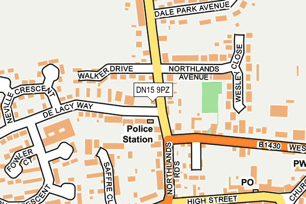 DN15 9PZ map - OS OpenMap – Local (Ordnance Survey) DN15 9PZ map - OS OpenMap – Local (Ordnance Survey)