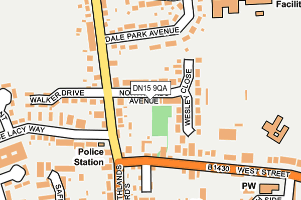 DN15 9QA map - OS OpenMap – Local (Ordnance Survey) DN15 9QA map - OS OpenMap – Local (Ordnance Survey)