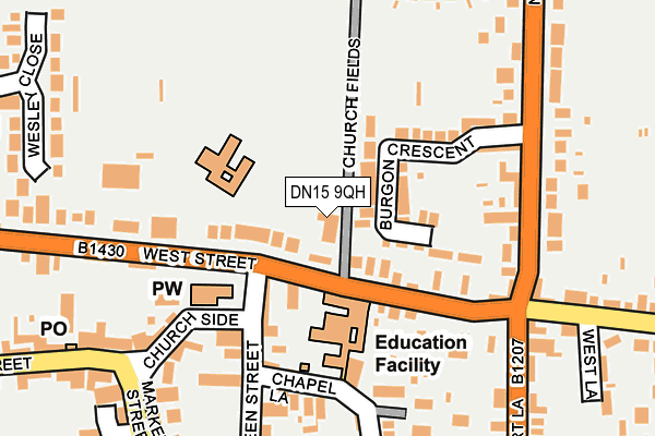 DN15 9QH map - OS OpenMap – Local (Ordnance Survey) DN15 9QH map - OS OpenMap – Local (Ordnance Survey)