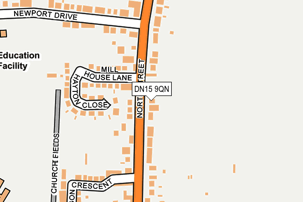 DN15 9QN map - OS OpenMap – Local (Ordnance Survey) DN15 9QN map - OS OpenMap – Local (Ordnance Survey)