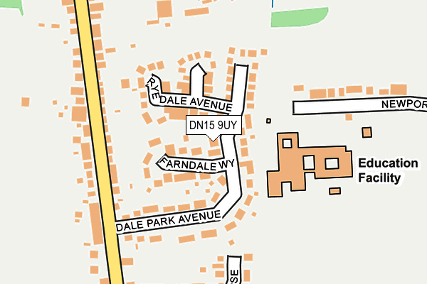 DN15 9UY map - OS OpenMap – Local (Ordnance Survey) DN15 9UY map - OS OpenMap – Local (Ordnance Survey)