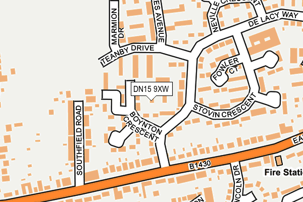 DN15 9XW map - OS OpenMap – Local (Ordnance Survey) DN15 9XW map - OS OpenMap – Local (Ordnance Survey)