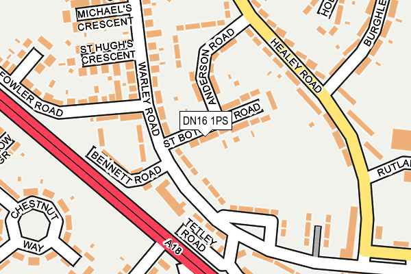 DN16 1PS map - OS OpenMap – Local (Ordnance Survey) DN16 1PS map - OS OpenMap – Local (Ordnance Survey)