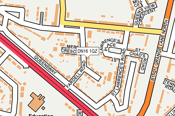 DN16 1QZ map - OS OpenMap – Local (Ordnance Survey) DN16 1QZ map - OS OpenMap – Local (Ordnance Survey)